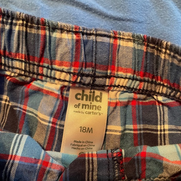 Lot of 3~Baby Boy’s Jeans, Onesie w collar, plaid drawstring shorts Size:18-24 M - Picture 6 of 10